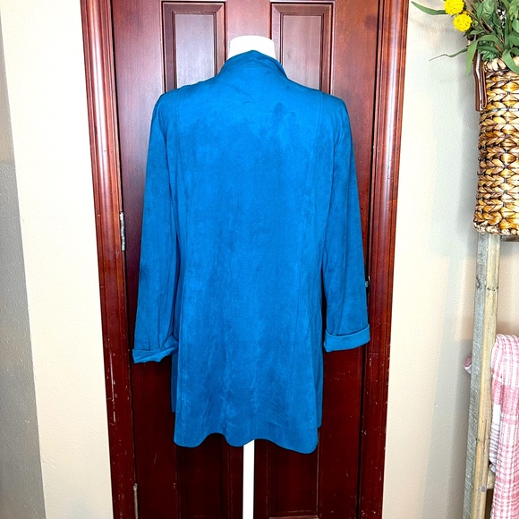Chicos teal colored faux suede duster - Picture 3 of 5